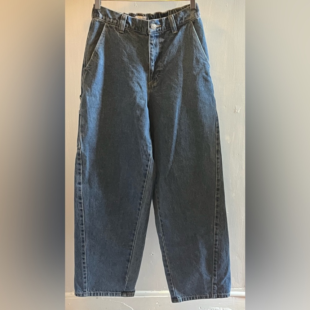 Obey Denim Carpenter Jeans Elastic Back Zip Fly Baggy Fit 100% Cotton Size 27 - Picture 2 of 9